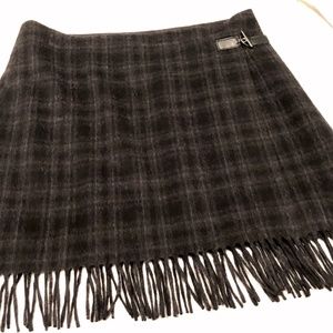 Plaid wool skirt